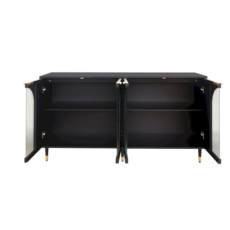 60 Wooden Cabinet with 4 Glass Doors Sideboard Buffet Server Cabinet