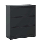 Classeur latéral à 3 tiroirs, classeur avec serrure, classeur verrouillable pour bureau à domicile, classeur métallique verrouillable