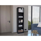Bookcase with 5-Tier Shelves and Slim Design -Black -Office