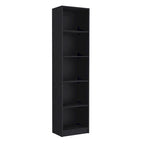 Bookcase with 5-Tier Shelves and Slim Design -Black -Office