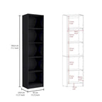 Bookcase with 5-Tier Shelves and Slim Design -Black -Office