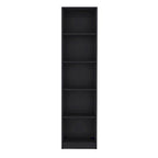 Bookcase with 5-Tier Shelves and Slim Design -Black -Office