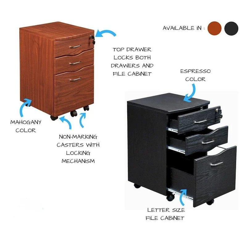 Office Rolling Storage And File Cabinet