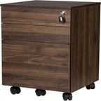 Pojízdný dřevěný kartotéční kabinet se 3 zásuvkami - 15.7D x 16.3W x 24.4H
