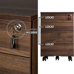 Pojízdný dřevěný kartotéční kabinet se 3 zásuvkami - 15.7D x 16.3W x 24.4H