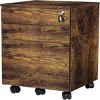 Pojízdný dřevěný kartotéční kabinet se 3 zásuvkami - 15.7D x 16.3W x 24.4H