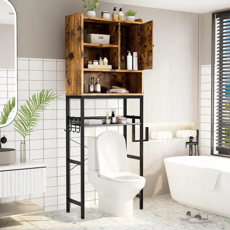 Over The Toilet Storage, 4-Tier Over-The-Toilet Space Saver Organizer Rack, Bathroom Organizer Over Toilet - N/A