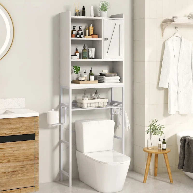 Over The Toilet Storage, 4-Tier Over-The-Toilet Space Saver Organizer Rack, Bathroom Organizer Over Toilet - N/A