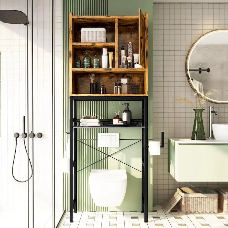 Over The Toilet Storage, 4-Tier Over-The-Toilet Space Saver Organizer Rack, Bathroom Organizer Over Toilet - N/A