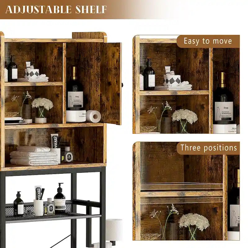Over The Toilet Storage, 4-Tier Over-The-Toilet Space Saver Organizer Rack, Bathroom Organizer Over Toilet - N/A