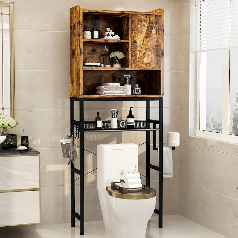 Over The Toilet Storage, 4-Tier Over-The-Toilet Space Saver Organizer Rack, Bathroom Organizer Over Toilet - N/A