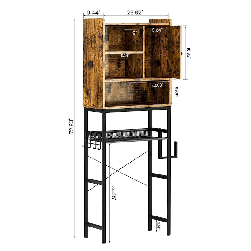 Over The Toilet Storage, 4-Tier Over-The-Toilet Space Saver Organizer Rack, Bathroom Organizer Over Toilet - N/A