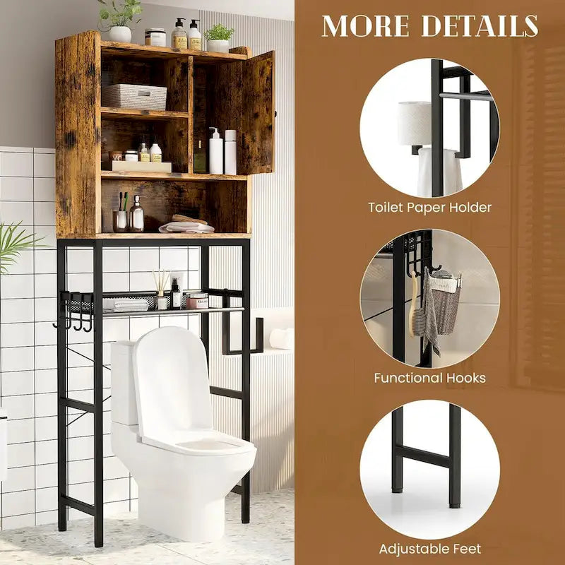 Over The Toilet Storage, 4-Tier Over-The-Toilet Space Saver Organizer Rack, Bathroom Organizer Over Toilet - N/A