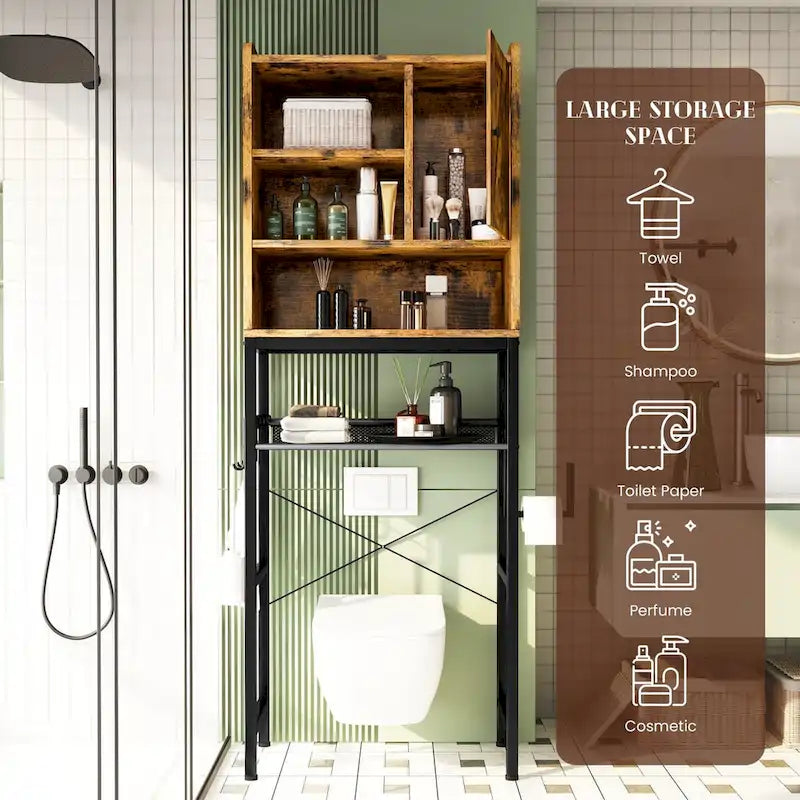 Over The Toilet Storage, 4-Tier Over-The-Toilet Space Saver Organizer Rack, Bathroom Organizer Over Toilet - N/A
