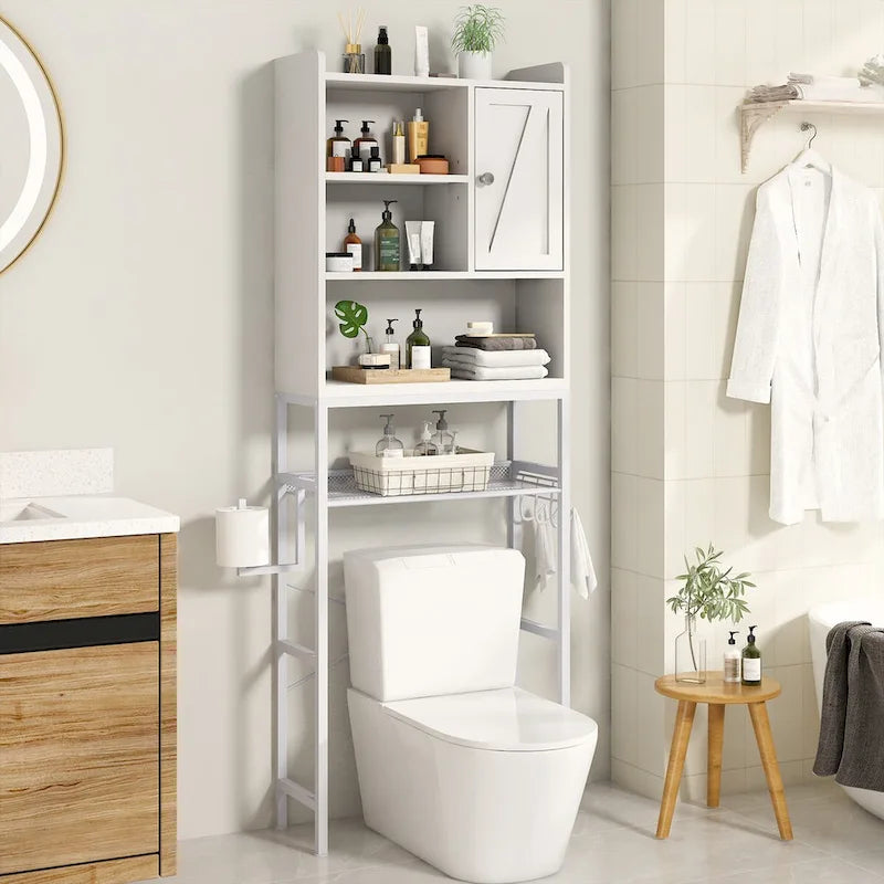 Over The Toilet Storage, 4-Tier Over-The-Toilet Space Saver Organizer Rack, Bathroom Organizer Over Toilet - N/A