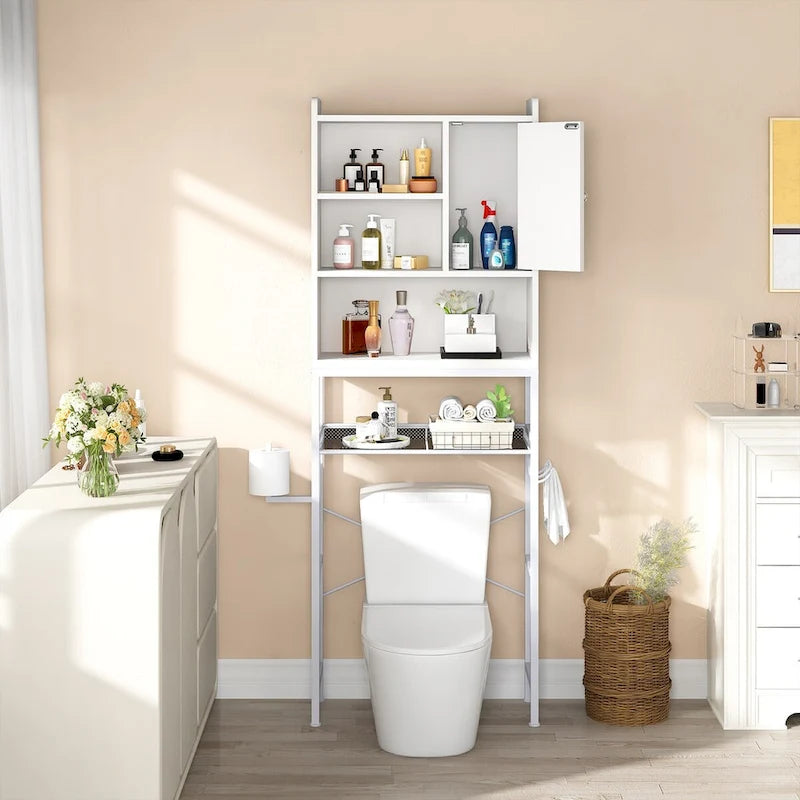 Over The Toilet Storage, 4-Tier Over-The-Toilet Space Saver Organizer Rack, Bathroom Organizer Over Toilet - N/A