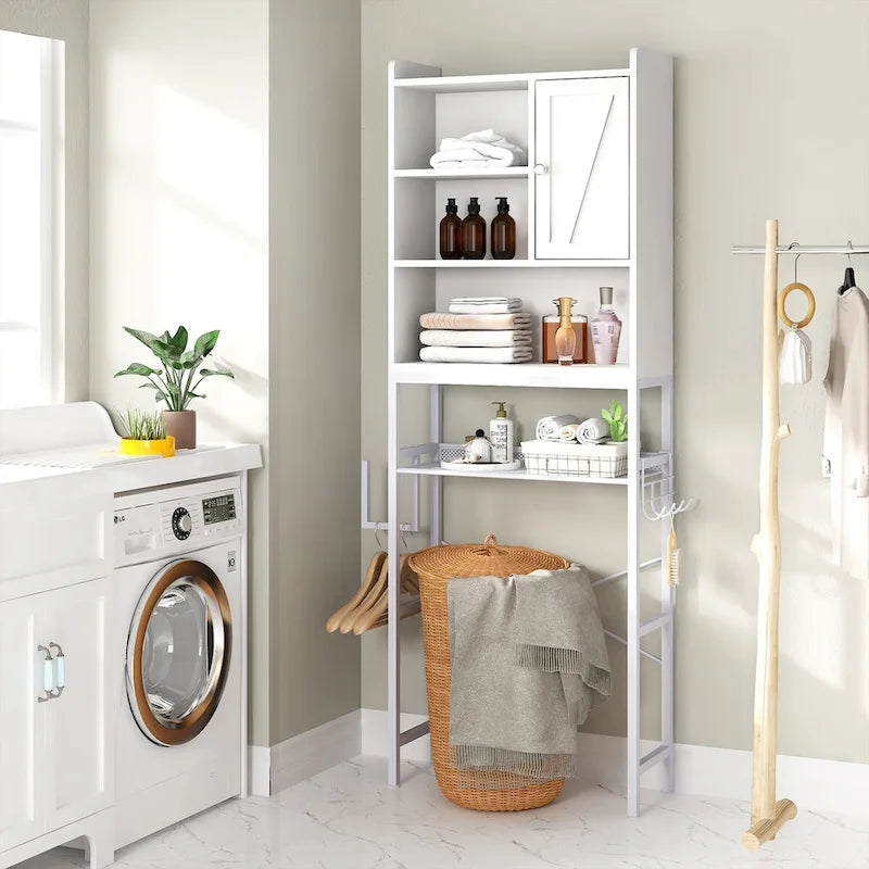 Over The Toilet Storage, 4-Tier Over-The-Toilet Space Saver Organizer Rack, Bathroom Organizer Over Toilet - N/A