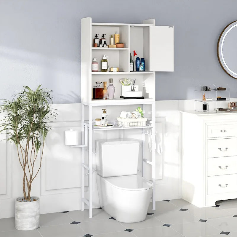 Over The Toilet Storage, 4-Tier Over-The-Toilet Space Saver Organizer Rack, Bathroom Organizer Over Toilet - N/A