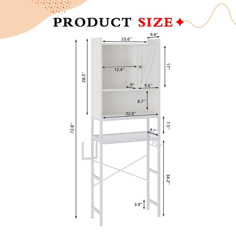 Over The Toilet Storage, 4-Tier Over-The-Toilet Space Saver Organizer Rack, Bathroom Organizer Over Toilet - N/A