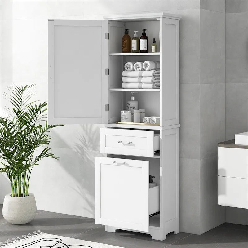 Tall Bathroom Storage Cabinet,Freestanding Storage Cabinet w/Drawers