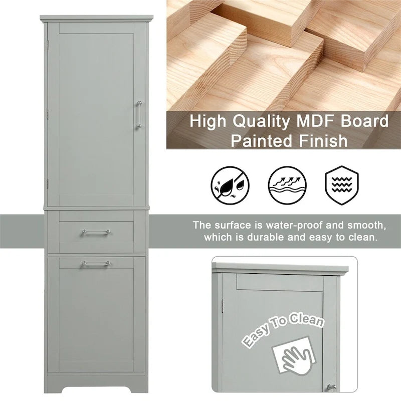 Tall Bathroom Storage Cabinet,Freestanding Storage Cabinet w/Drawers