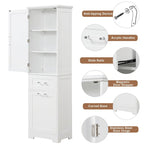 Tall Bathroom Storage Cabinet,Freestanding Storage Cabinet w/Drawers