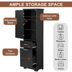 Tall Bathroom Storage Cabinet,Freestanding Storage Cabinet w/Drawers