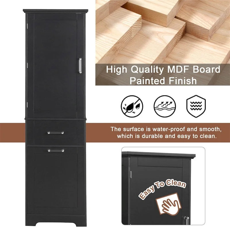 Tall Bathroom Storage Cabinet,Freestanding Storage Cabinet w/Drawers