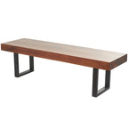 Banc d'intérieur en bois avec pieds en métal noir - marron