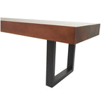 Banc d'intérieur en bois avec pieds en métal noir - marron