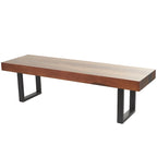 Banc d'intérieur en bois avec pieds en métal noir - marron
