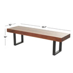 Banc d'intérieur en bois avec pieds en métal noir - marron