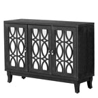 3-Door Sideboard Cabinet with Glass Doors