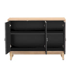 3-Door Sideboard Cabinet with Glass Doors