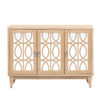 3-Door Sideboard Cabinet with Glass Doors