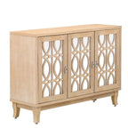 3-Door Sideboard Cabinet with Glass Doors
