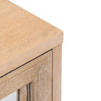 3-Door Sideboard Cabinet with Glass Doors